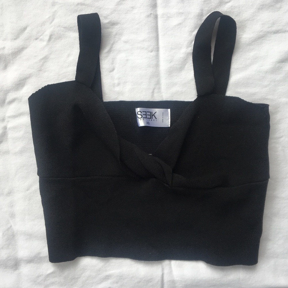 Seek the label black crop top.